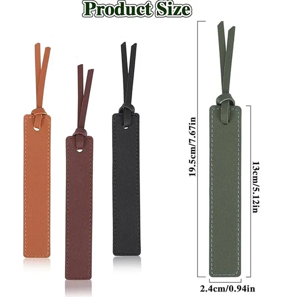 Soft PU Leather Bookmark for Book Lovers — Polyurethane Leather — Black