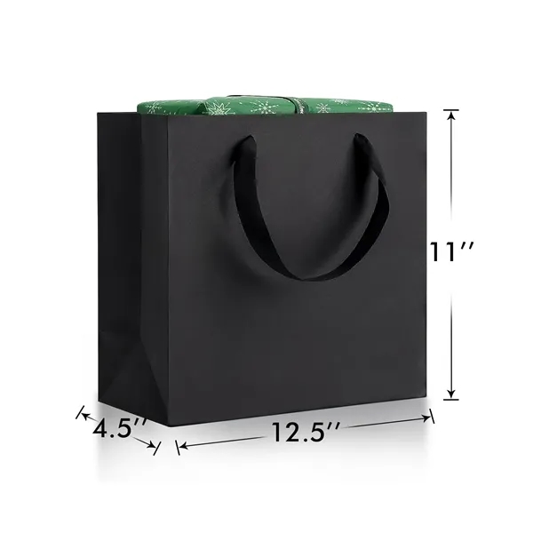 Large Black Gift Bags With Reinforced Bottom — Cardboard — Black