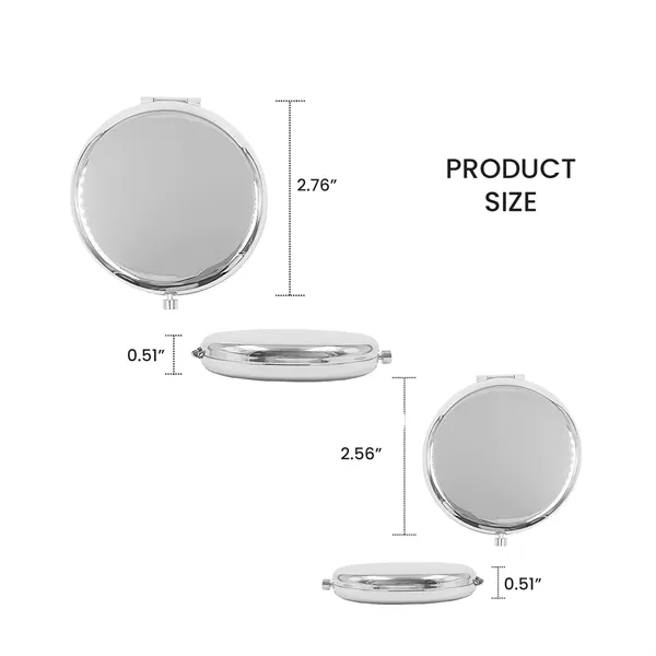 Round Magnifying and Standard Mirror, 2.56 Inch