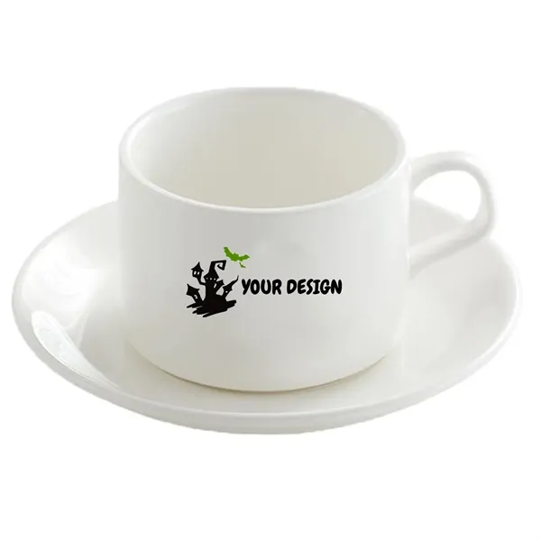 5 Oz Round Tea Cup Set with White Rim
