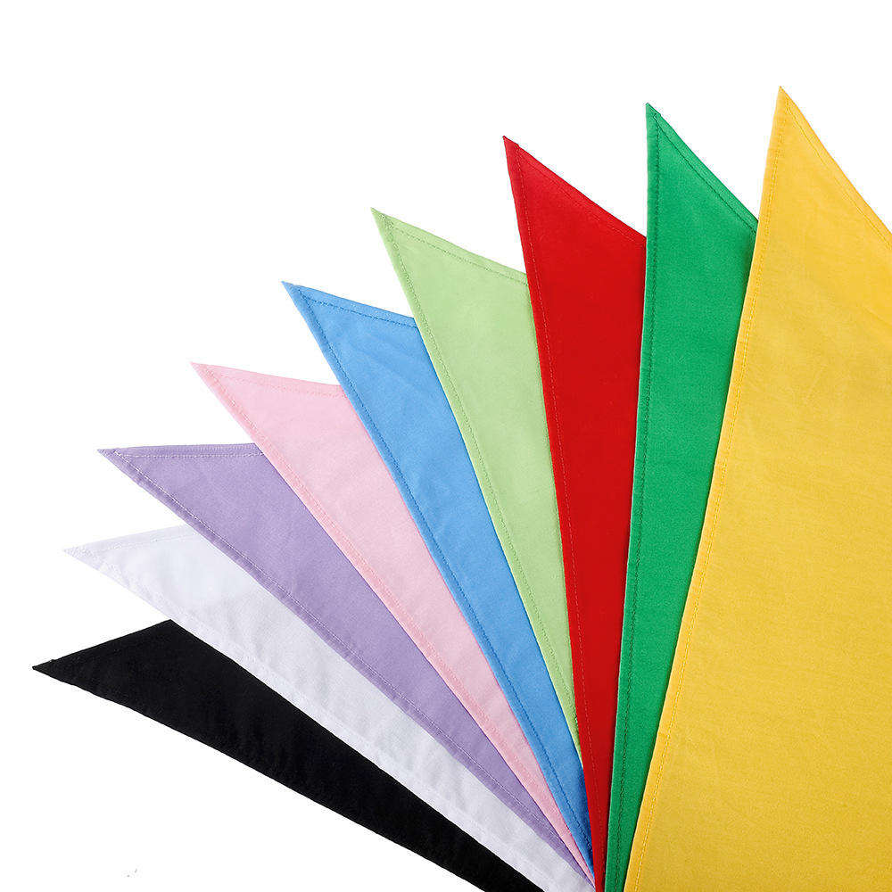 Soft Polyester Pet Triangle Bandana Bib — Polyester — White