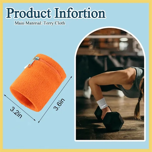 Adjustable Zipper Wristband for Small Essentials — Cotton — Red