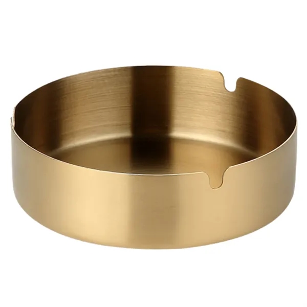 Compact 5.5-Inch Stainless Ashtray for Tabletops