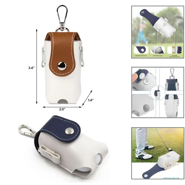 Lightweight PU Leather Golf Ball Holder