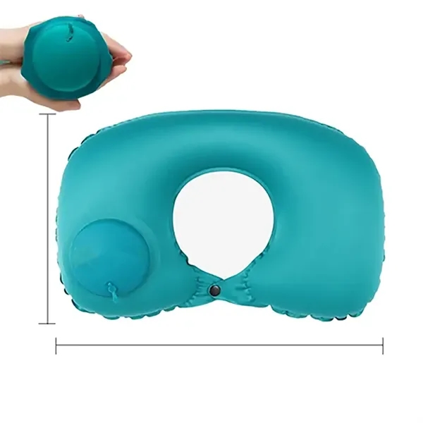 Adjustable Inflatable Neck Collar with Press Inflation — Flocked Fabric — Red