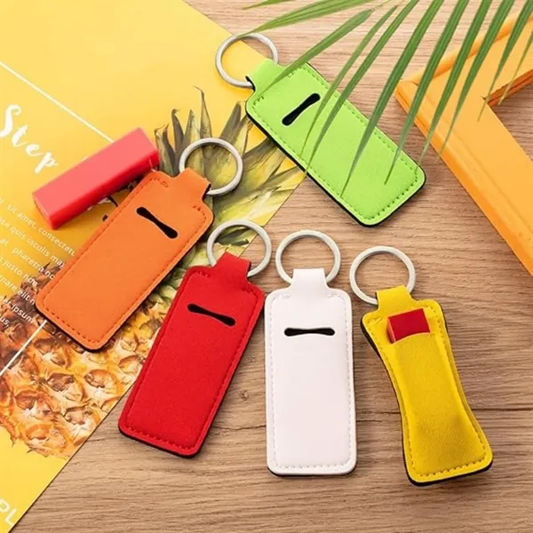 Neoprene Lipstick Holder with Keyring Attachment
