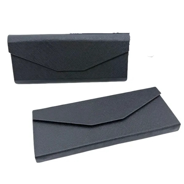 Microfiber Collapsible Triangular Glasses Case — Microfiber Cloth — Black