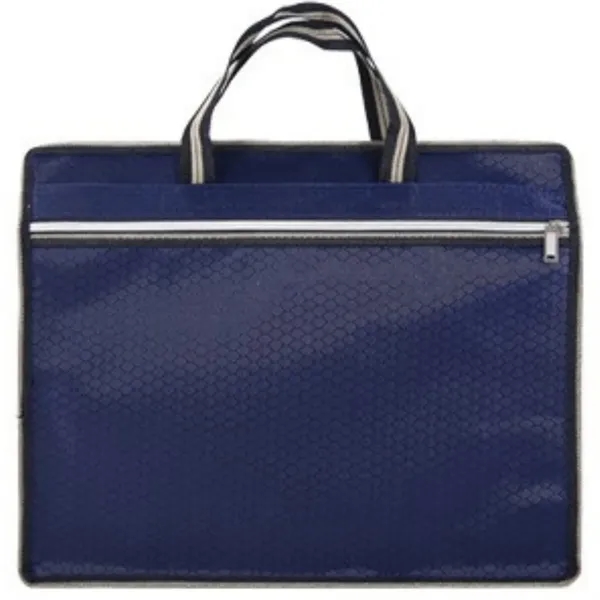 Oxford Cloth Briefcase with Ergonomic Tote Handles — Oxford Fabric — Black