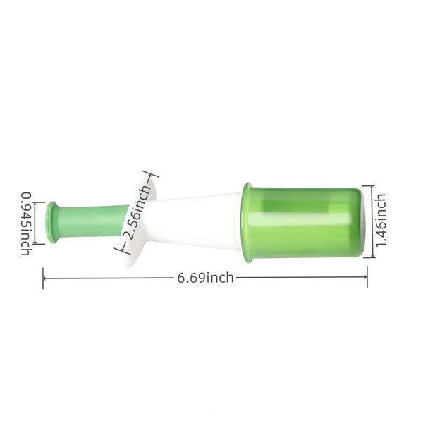 Press-Action Slicer for Grapes and Cherries — Plastic-Stainless Steel — Green-White