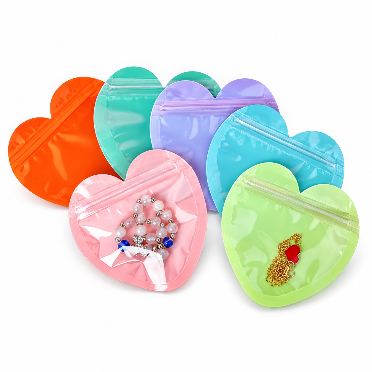 94x3.94-Inch Heart PVC Storage Bags