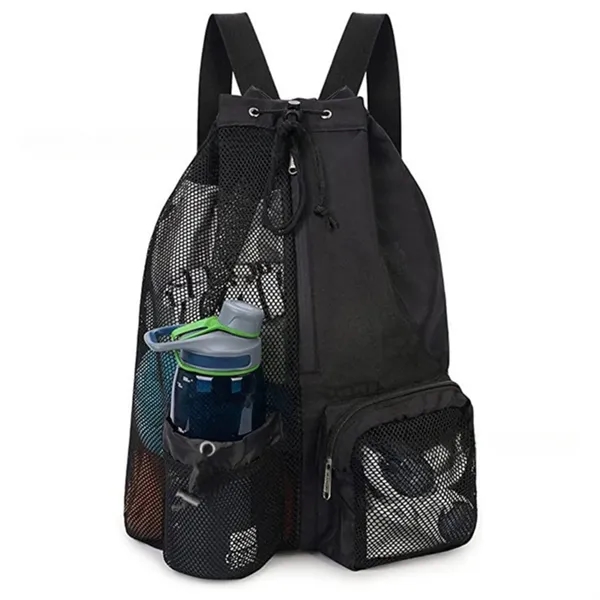 Mesh Swim Drawstring Backpack with Wet Pocket