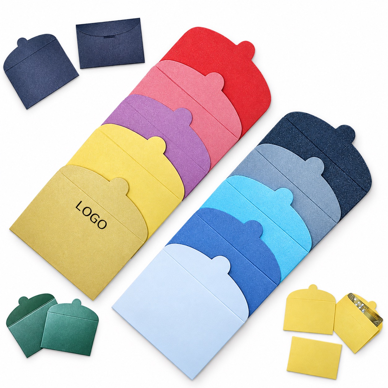 Small Metallic Gift Envelopes 8 Colors 250g/m2 Cardstock — Paper — Blue