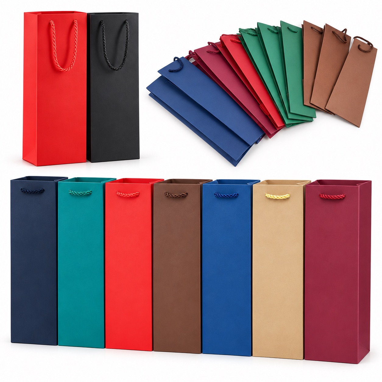 Reusable Cardboard Wine Bags With Reinforced Bottom