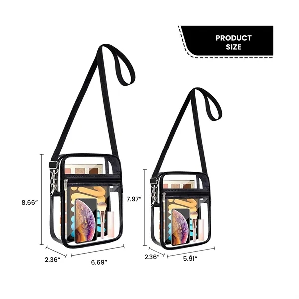 Clear PVC Small Crossbody Bag with Zipper