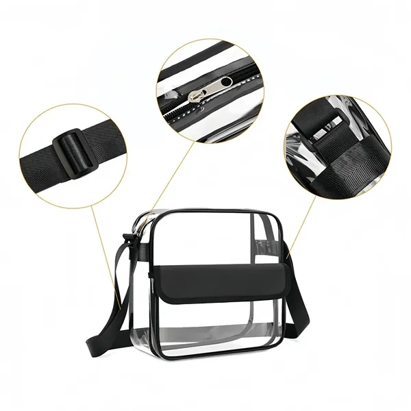 10 x 10 x 3.5 Inch Clear Crossbody Bag