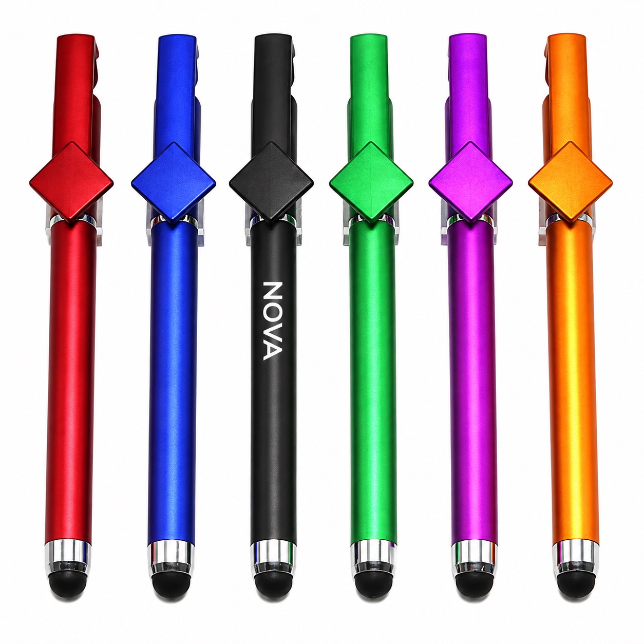QR Code Handwriting Pen with Tablet and Phone Holder — Plastic — Blue