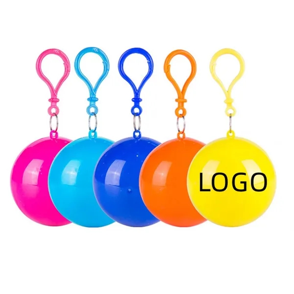 Custom Logo Adult Rain Poncho Keychain Ball