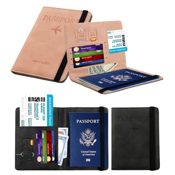 PU Leather Passport Holder with RFID Blocking Shield