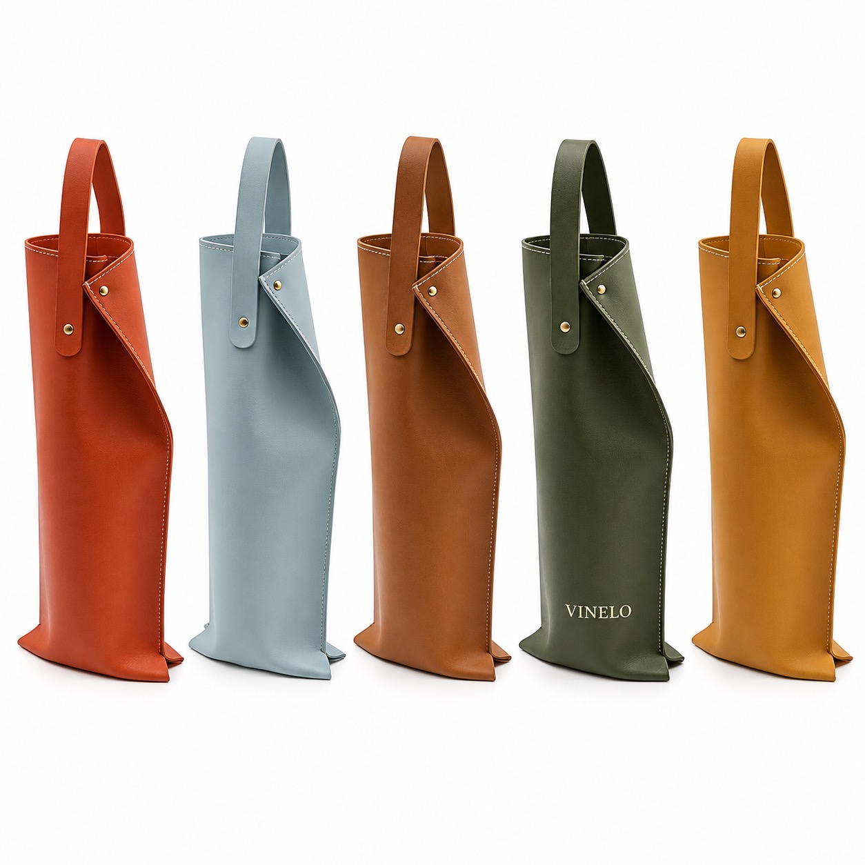 Reusable Leather Wine Bottle Gift Bag