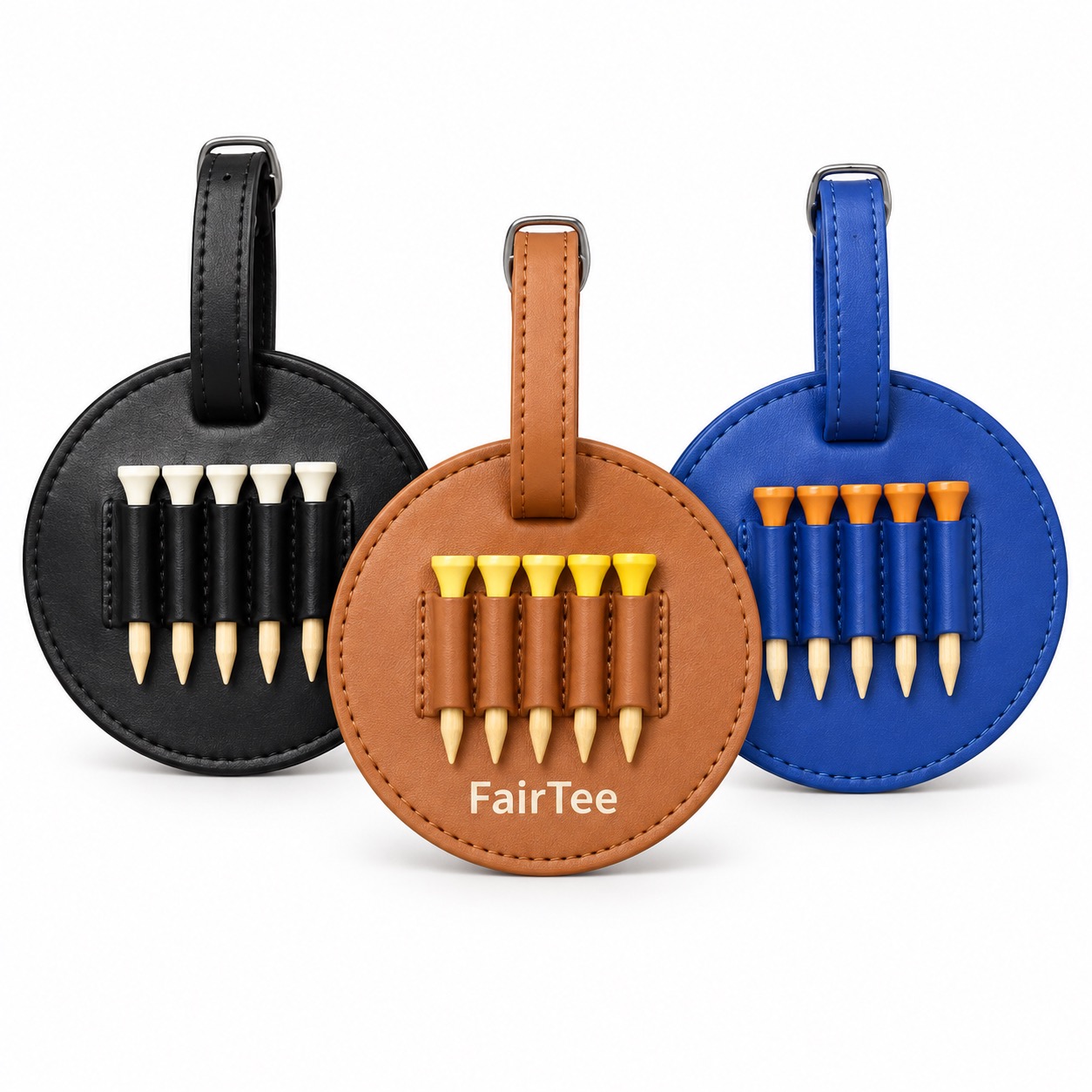 Compact Leather Golf Tee Storage Pouch