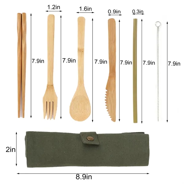 Eco Friendly Bamboo Utensil Kit for Travel and Lunches