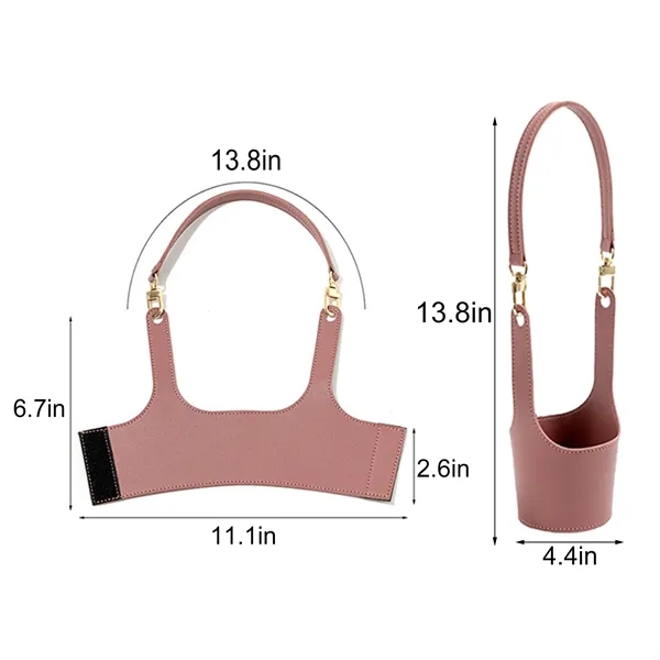 Women’s Leather Mug Carrier with Adjustable Straps