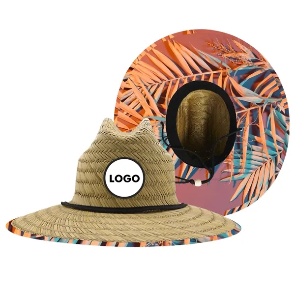 Big Brim Straw Hat with 22.8 x 23.6 Inch Fit — Straw — Natural