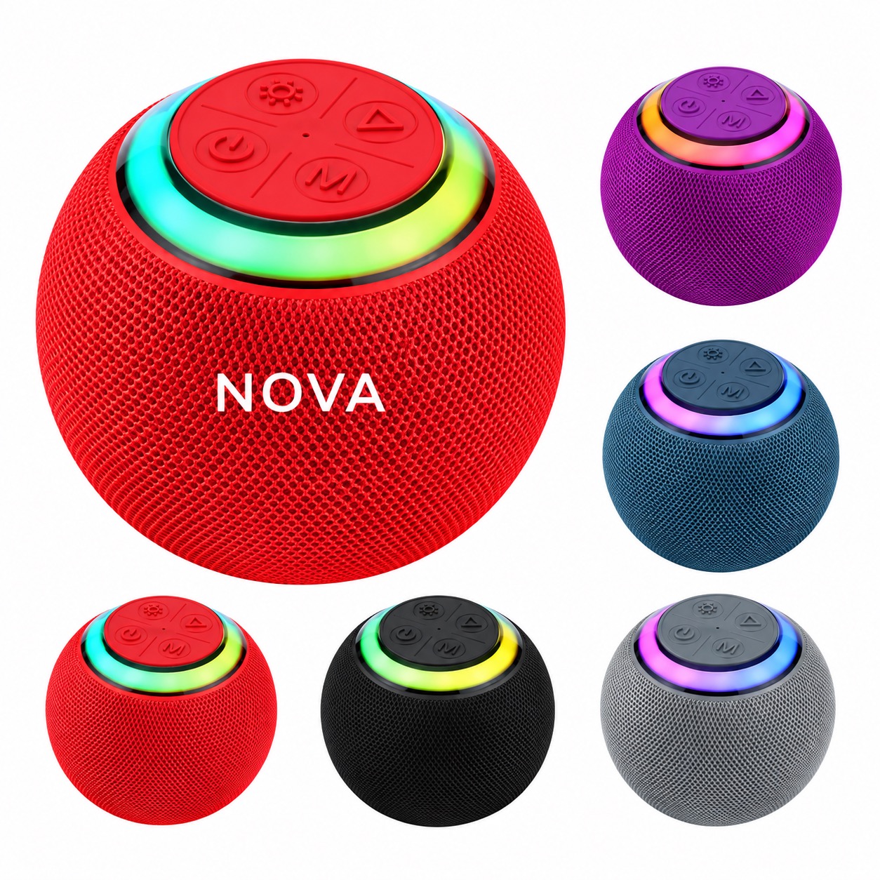 Wireless Car Speaker With Magic Color LED Light — Plastic — Gray