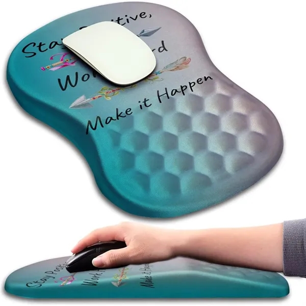 Memory Cotton Massage Mouse Pad with Non Slip PU Bottom — Memory Foam — Black