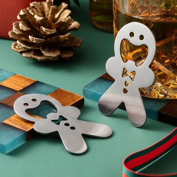 Festive Stainless Steel Gingerbread Bottle Opening Tool