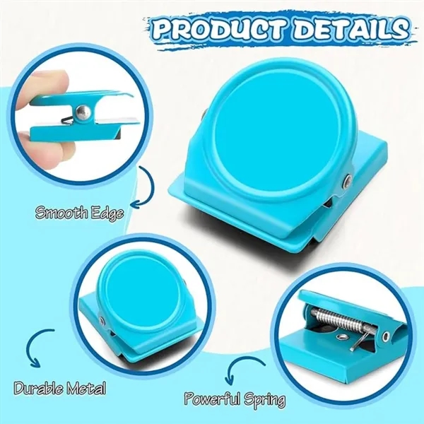 Colorful Stainless Steel Magnetic Clips 1.38 x 1.18 x 0.98