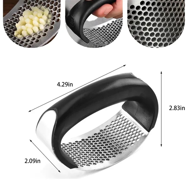 Hand Operated Garlic Press Tool in 304 Stainless Steel