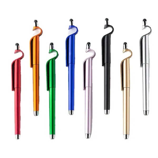 Weighted Aluminum Phone Stand with Pen and Stylus
