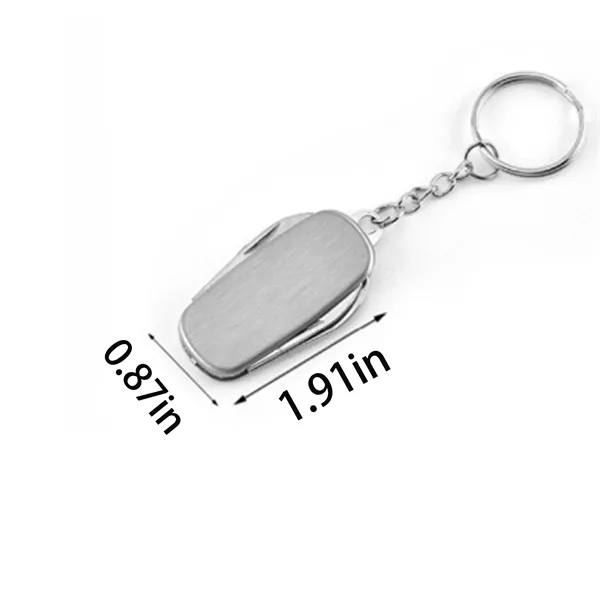 Stainless Steel EDC Keychain Knife with Bottle Opener