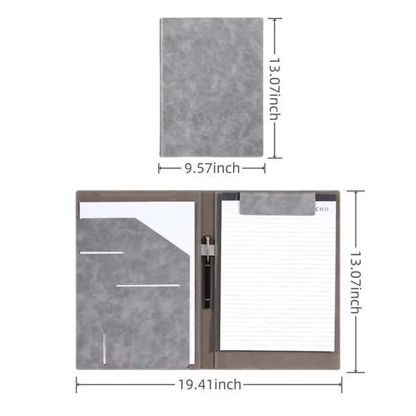 Multifunctional A4 Leather Document Folder with Pen Holder