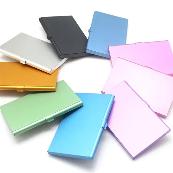 Hinged Metal Business Card Holder, 3.66 x 2.28 x 0.31 Inch