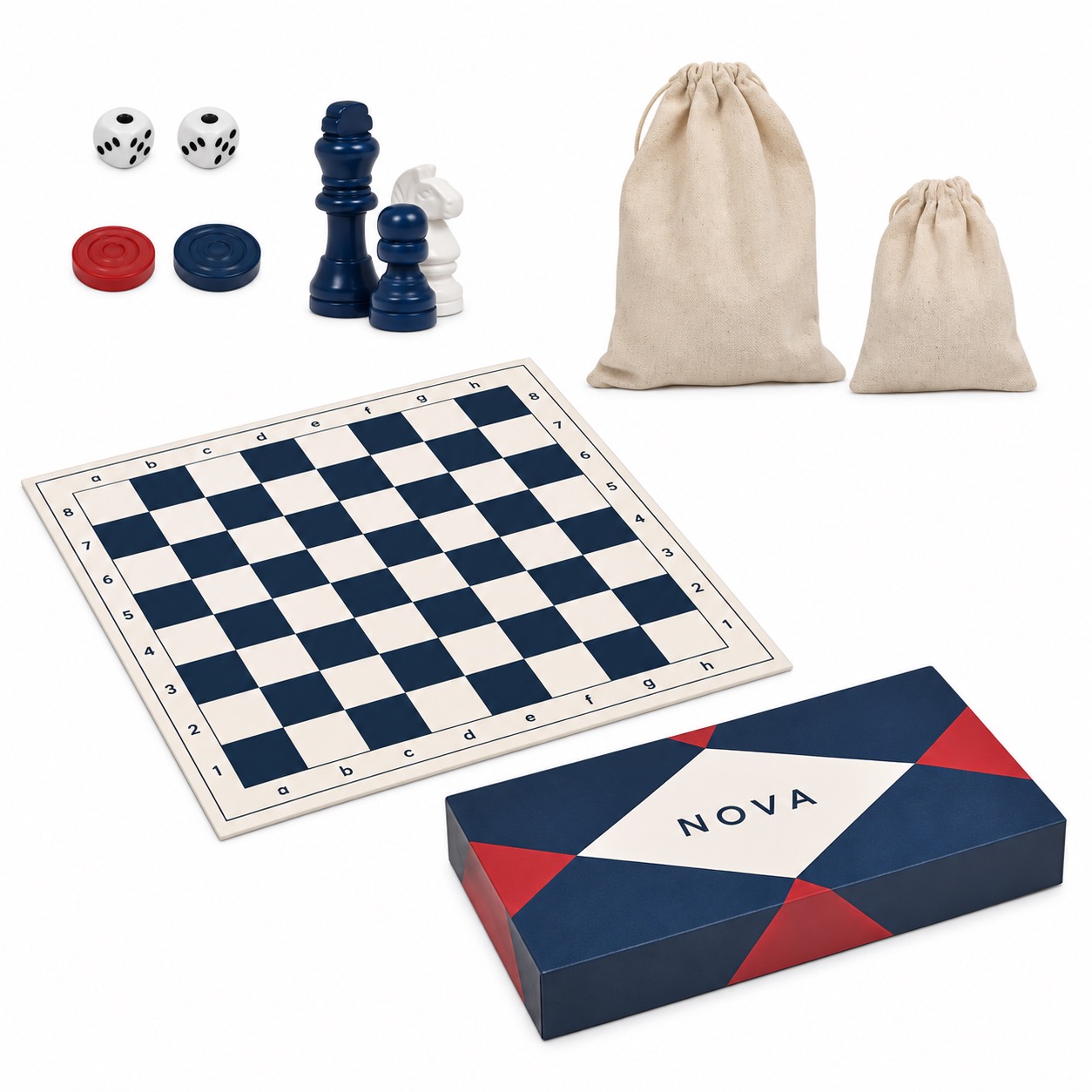 Foldable Copper-Coated MDF Chess Set 10.51x5.59x1.65
