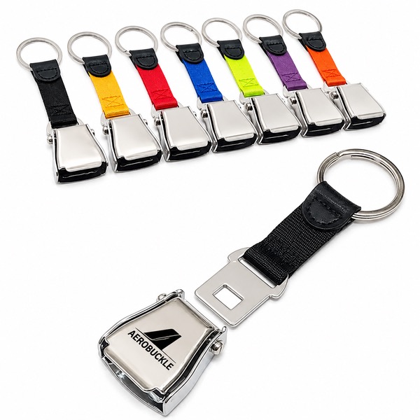 Authentic Airplane Buckle Luggage Tag Keychain