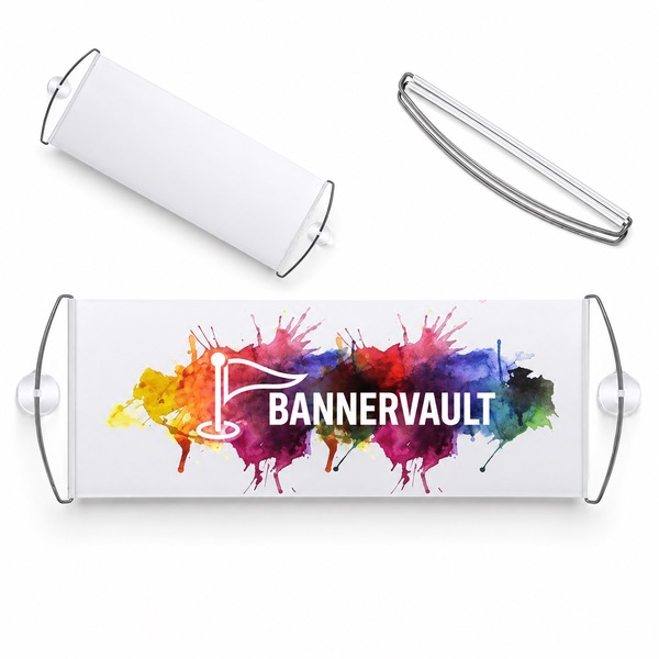 Handheld Blank PVC Banner, Expands to 9.45 x 27.56 Inch