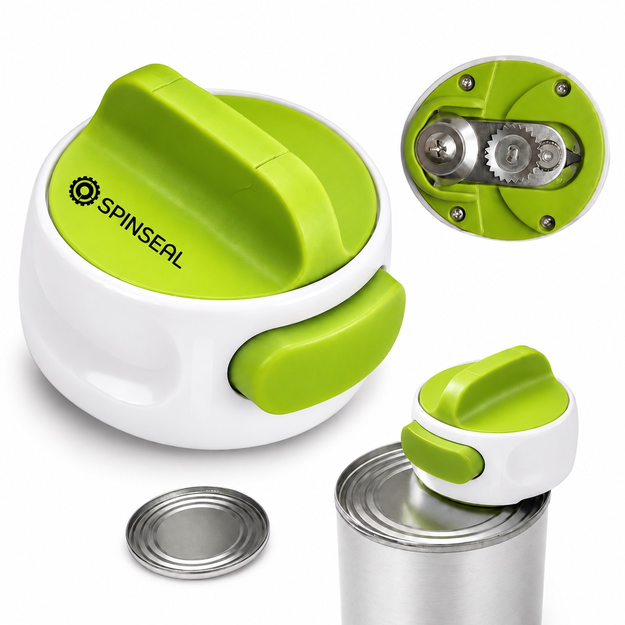 Compact Can Opener with Stainless Steel Blades