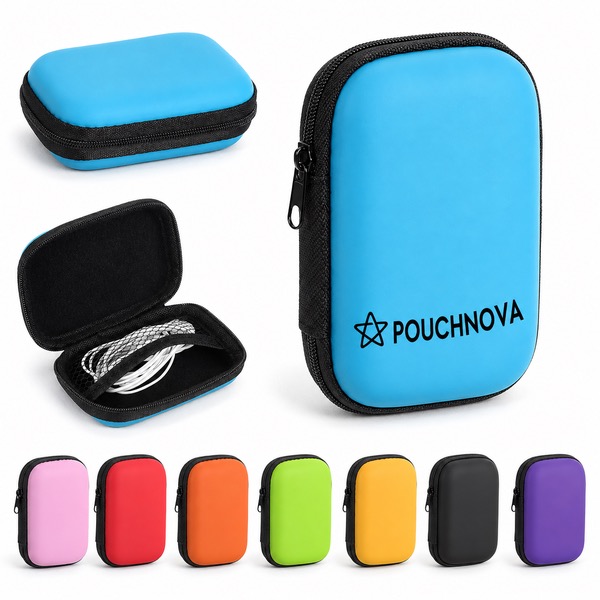Zippered EVA Earphones Case with Cable Storage Pocket