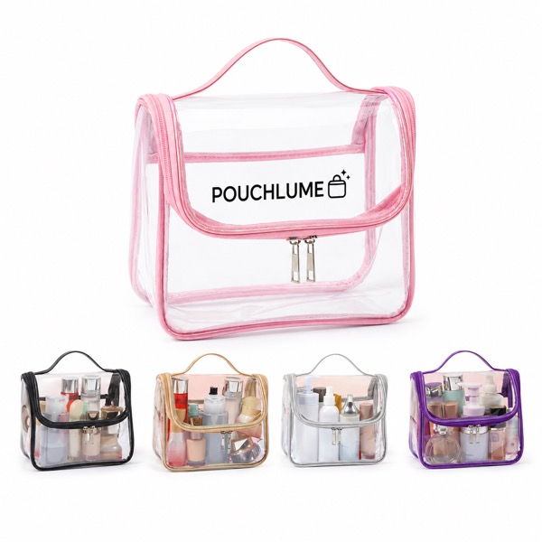Portable Clear PVC Toiletry Bag with Handle