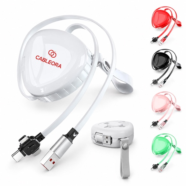 Retractable 1-to-3 6A Multi-Device Charging Cable