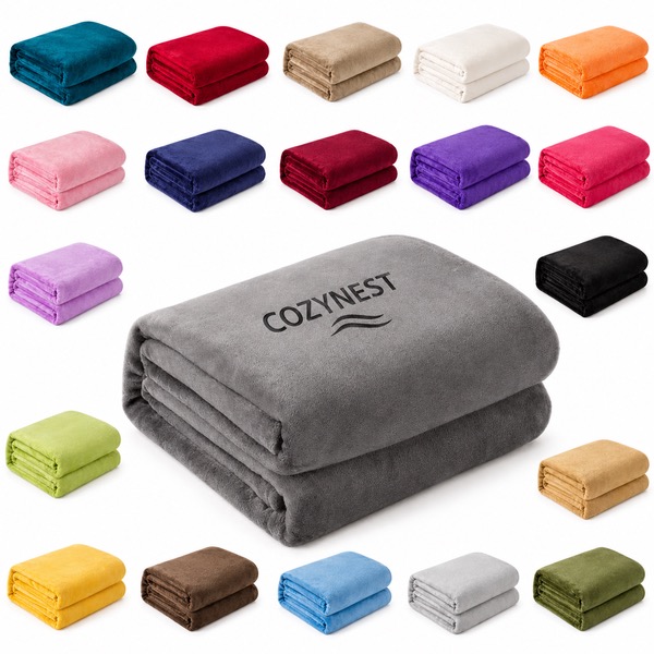 Breathable Plush Flannel Blanket Solid Color
