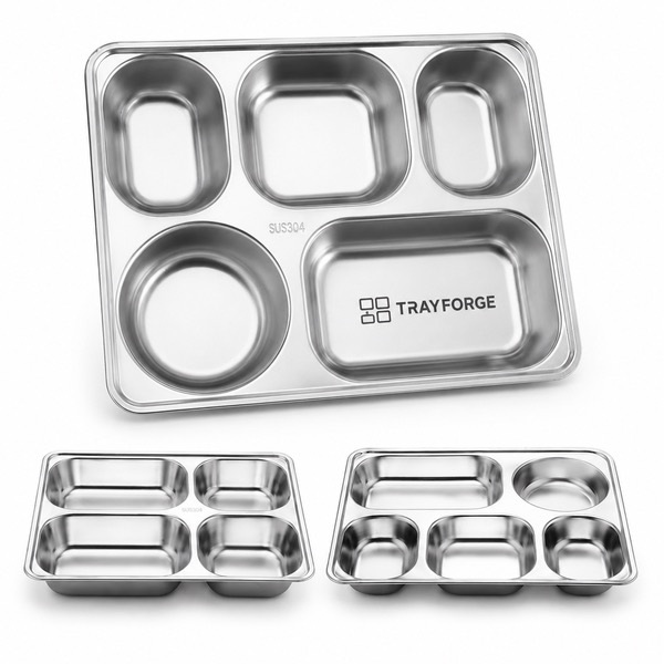 Electrolytic Brushed 304 Steel Deep Meal Tray