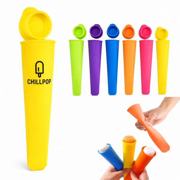 Food-Grade Silicone Popsicle Mold, Spill-Proof