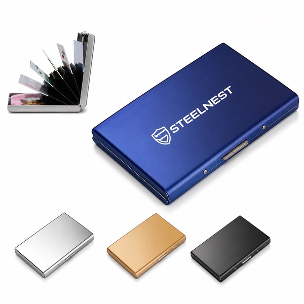 RFID 6-Slot Stainless Steel Card Case, 3.94 x 2.76 in