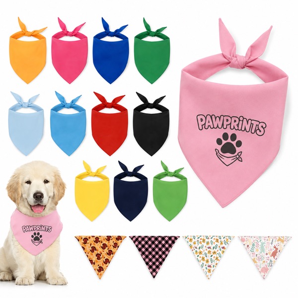Customizable 18 Inch Triangular Pet Bandana