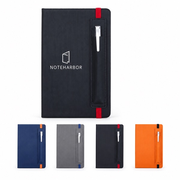 PU Leather A5 Journal with Built In Pen Slot
