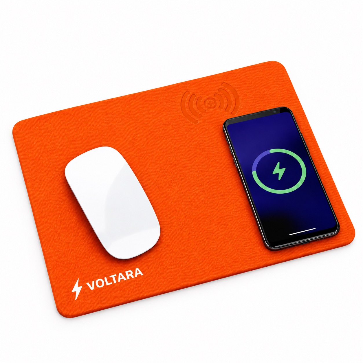 3 x 7.6 x 0.2 PU Leather Charging Mouse Pad